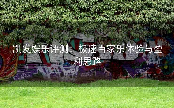 凯发娱乐评测:极速百家乐体验与盈利思路